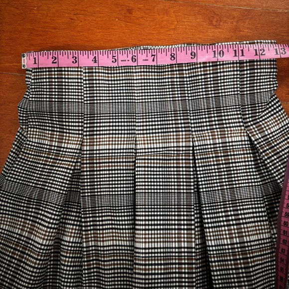 Shinestar Black and White Plaid Pleated Skirt Size Small - Picture 4 of 7